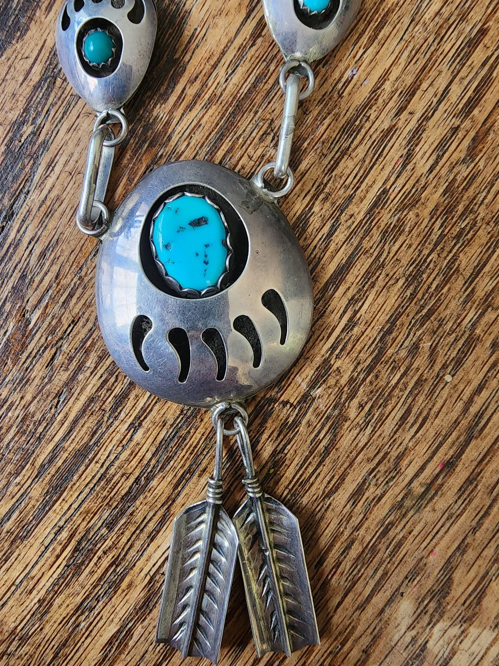 Arnold Maloney Navajo Bear Paw  Necklace and Earrings Set